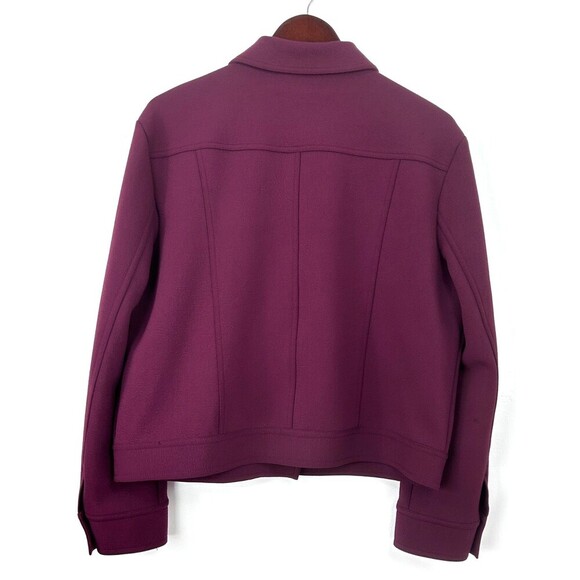 Ellen Tracy Women Jacket Maroon Poly Blend Button Up Collar Blazer Sz XL 1095E4 - Picture 8 of 12